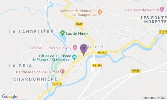 Localisation Crédit Agricole Agence de Flumet