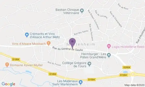 Localisation Crédit Agricole Agence de Marlenheim