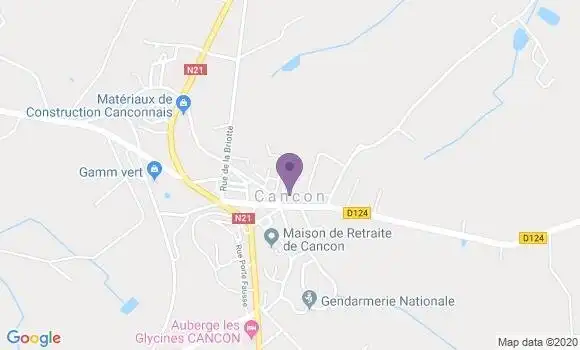 Localisation Crédit Agricole Agence de Cancon