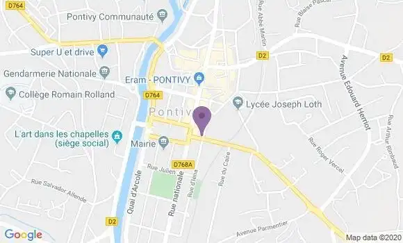 Localisation Crédit Agricole Agence de Pontivy Centre