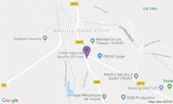 Localisation Crédit Agricole Agence de Neuilly Saint Front
