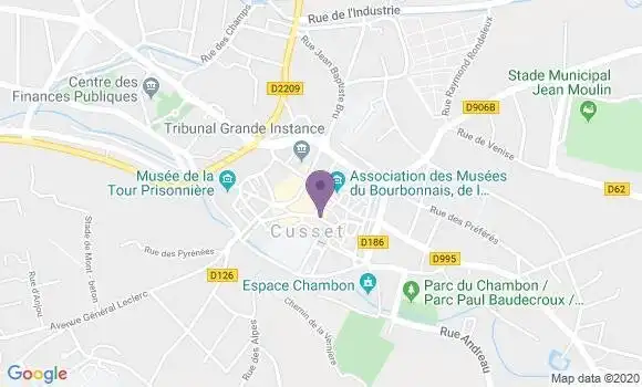 Localisation Crédit Agricole Agence de Cusset