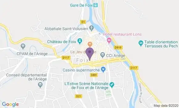 Localisation Crédit Agricole Agence de Foix