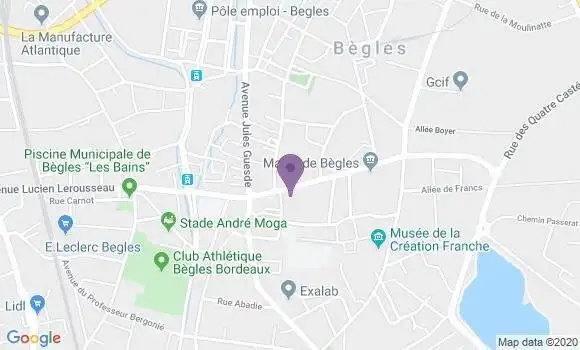 Localisation Crédit Agricole Agence de Bègles Mairie