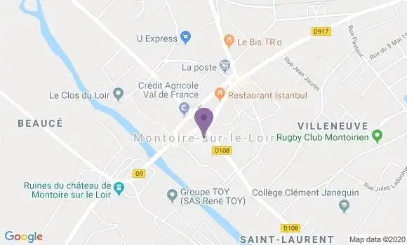 Localisation Crédit Agricole Agence de Montoire sur le Loir