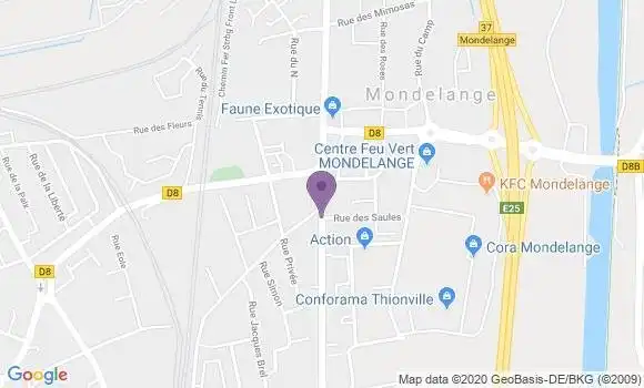 Localisation Crédit Agricole Agence de Mondelange