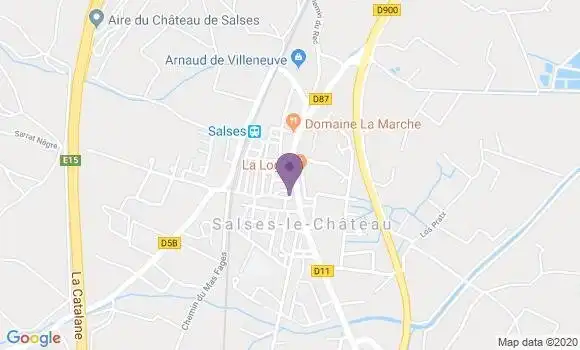 Localisation Crédit Agricole Agence de Salses le Château