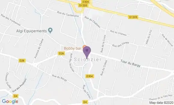 Localisation Crédit Agricole Agence de Scionzier