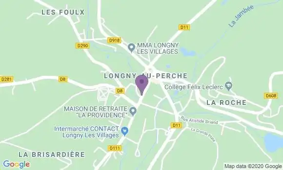 Localisation Crédit Agricole Agence de Longny au Perche