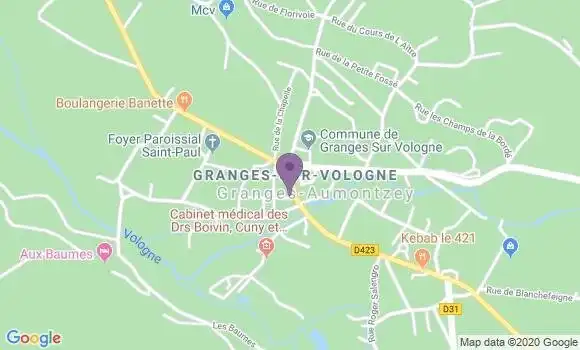 Localisation Crédit Agricole Agence de Granges sur Vologne