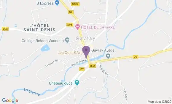 Localisation Crédit Agricole Agence de Gavray