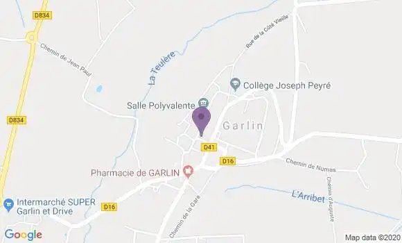Localisation Crédit Agricole Agence de Garlin