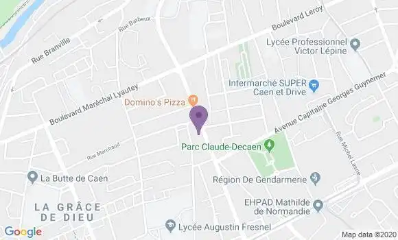 Localisation Crédit Agricole Agence de Caen Rue de Falaise