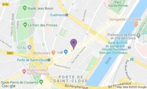 Localisation LCL Agence de Paris Porte Saint Cloud
