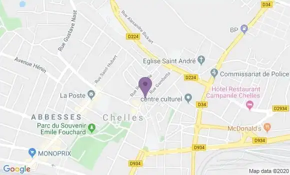 Localisation Crédit Agricole Agence de Chelles Gambetta