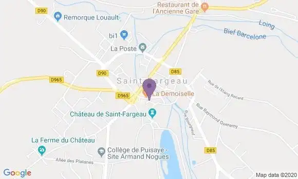 Localisation Crédit Agricole Agence de Saint Fargeau