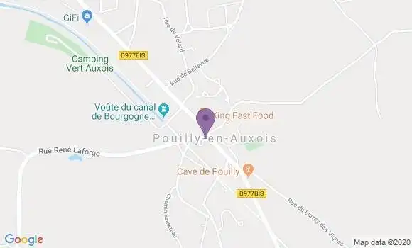 Localisation Crédit Agricole Agence de Pouilly en Auxois
