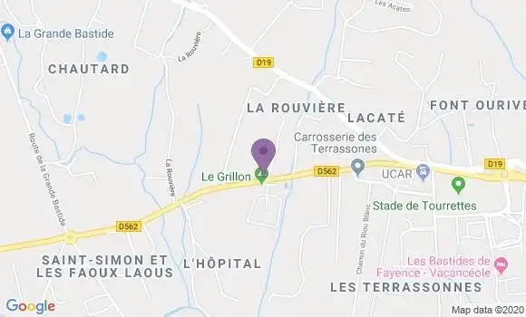 Localisation Crédit Agricole Agence de Tourrettes Pays de Fayence