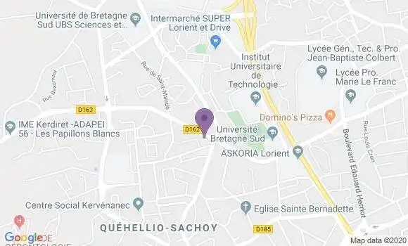 Localisation Crédit Agricole Agence de Lorient Lanveur