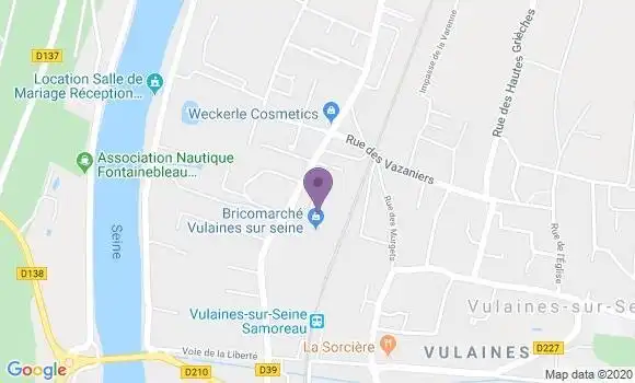 Localisation Crédit Agricole Agence de Vulaines sur Seine