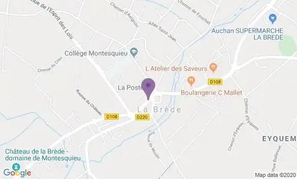 Localisation Crédit Agricole Agence de La Brède