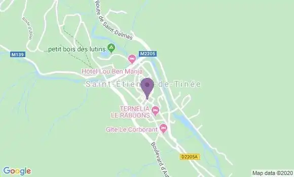 Localisation Crédit Agricole Agence de Saint Etienne de Tinée