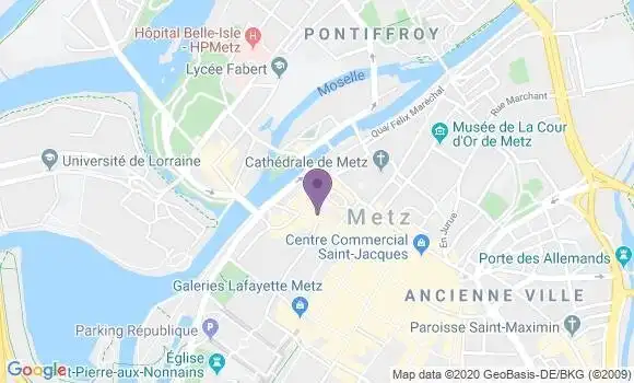 Localisation Crédit Agricole Agence de Metz Cathédrale