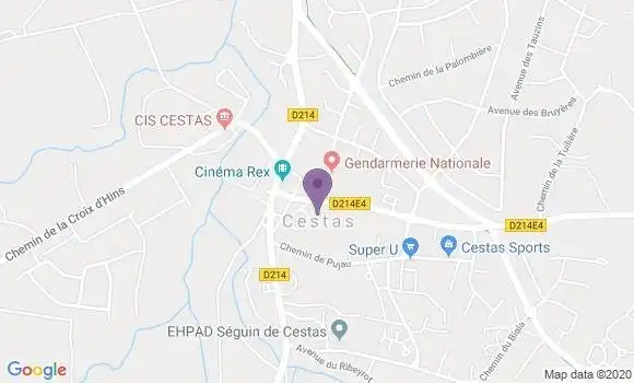 Localisation Crédit Agricole Agence de Cestas