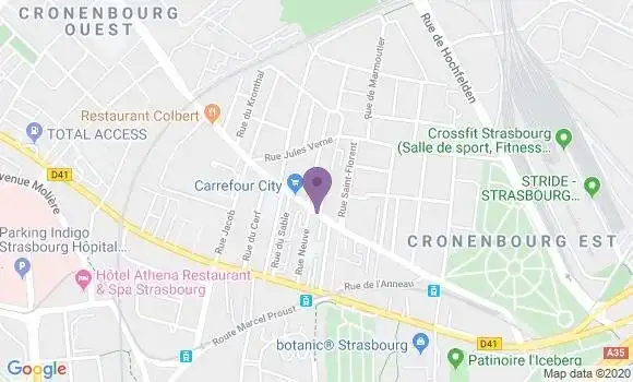 Localisation Crédit Agricole Agence de Strasbourg Cronenbourg