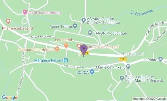 Localisation Crédit Agricole Agence de Rinxent