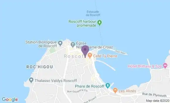 Localisation Crédit Agricole Agence de Roscoff