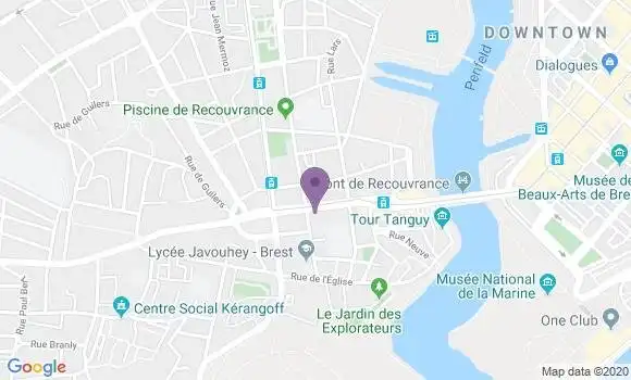 Localisation Crédit Agricole Agence de Brest Rive Droite