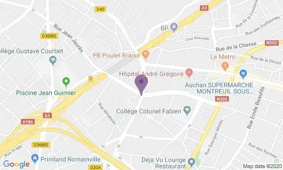 Localisation Crédit Agricole Agence de Bobigny