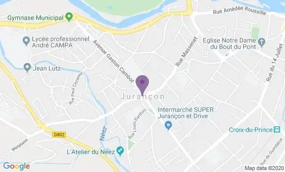 Localisation Crédit Agricole Agence de Jurançon