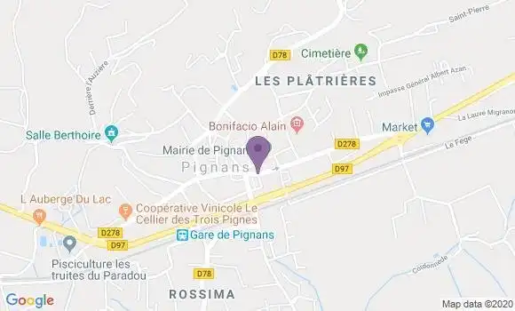 Localisation Crédit Agricole Agence de Pignans