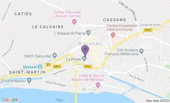 Localisation Crédit Agricole Agence de Moissac