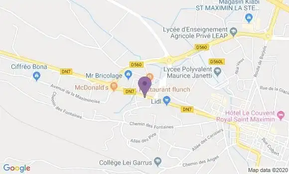 Localisation Crédit Agricole Agence de Saint Maximin la Sainte Baume