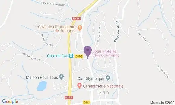 Localisation Crédit Agricole Agence de Gan