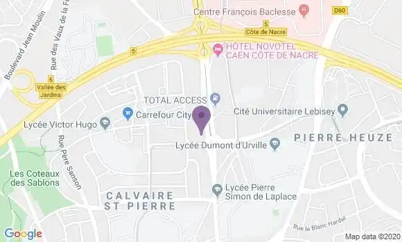 Localisation Crédit Agricole Agence de Caen Côte de Nacre