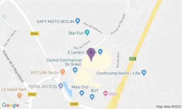 Localisation Crédit Agricole Agence de Seclin Leclerc