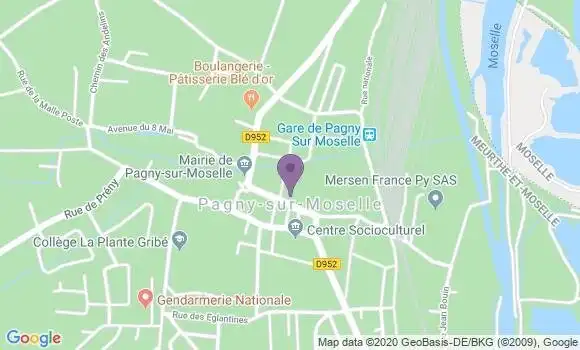 Localisation Crédit Agricole Agence de Pagny sur Moselle