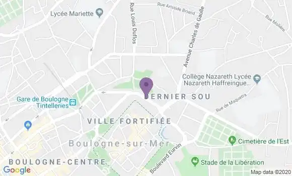 Localisation Crédit Agricole Agence de Boulogne sur Mer Mariette