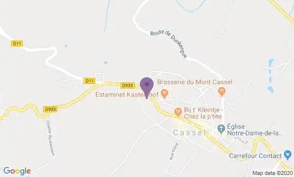 Localisation Crédit Agricole Agence de Cassel