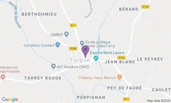 Localisation Crédit Agricole Agence de Targon