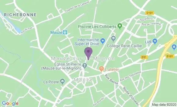 Localisation Crédit Agricole Agence de Mauzé sur le Mignon