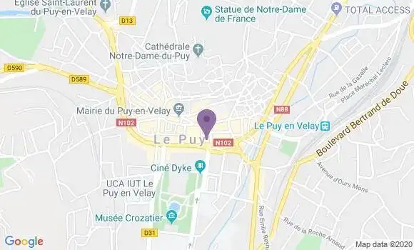 Localisation Crédit Agricole Agence de Le Puy en Velay Breuil