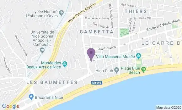 Localisation Crédit Agricole Agence de Nice Gambetta