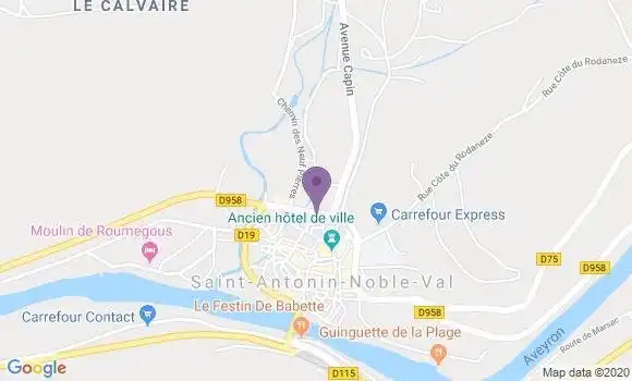 Localisation Crédit Agricole Agence de Saint Antonin Noble Val