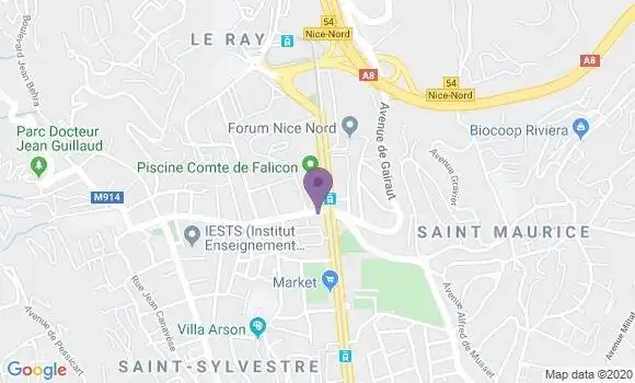 Localisation Crédit Agricole Agence de Nice Gorbella