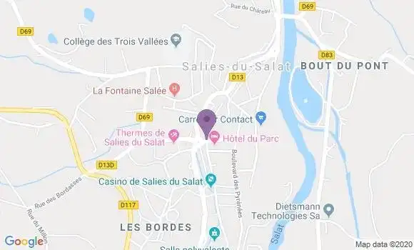 Localisation Crédit Agricole Agence de Salies du Salat